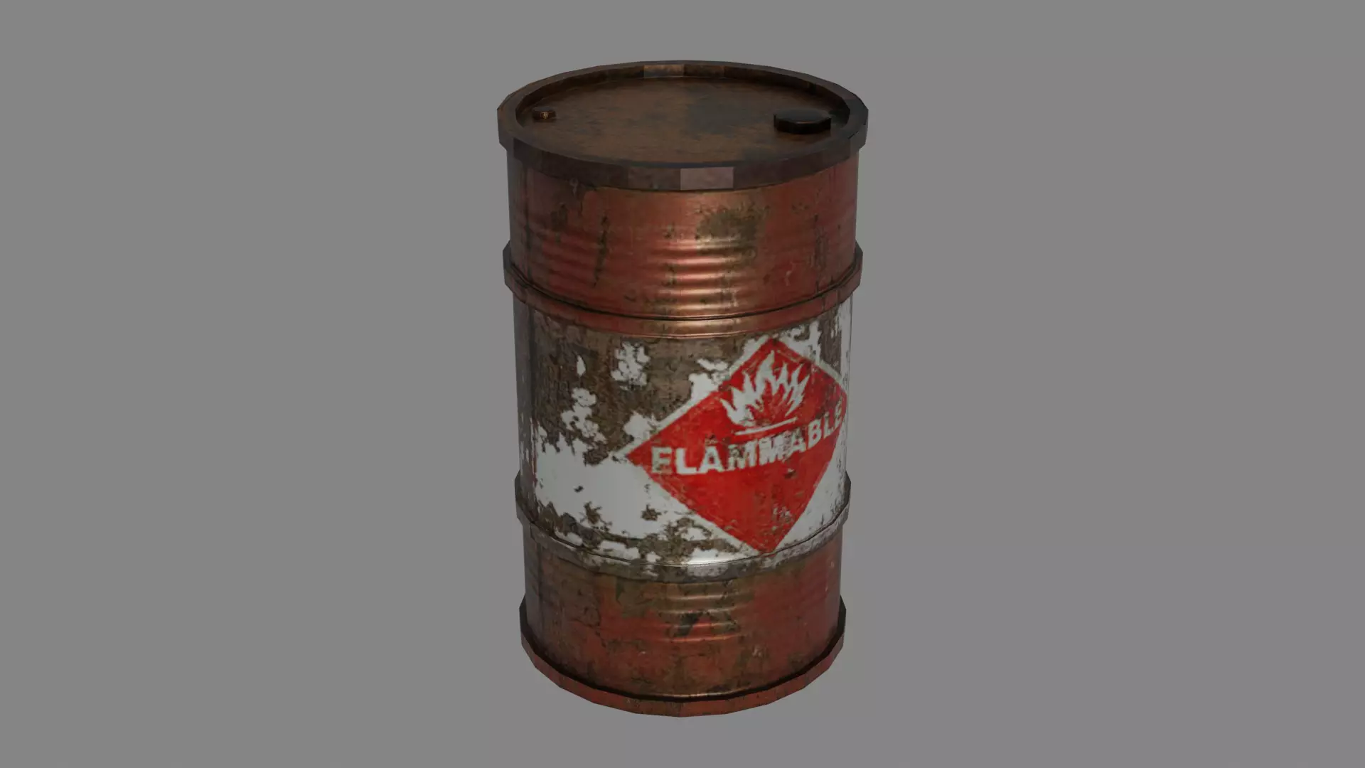Low poly game ready 3D Barrel can Low-poly 3D model