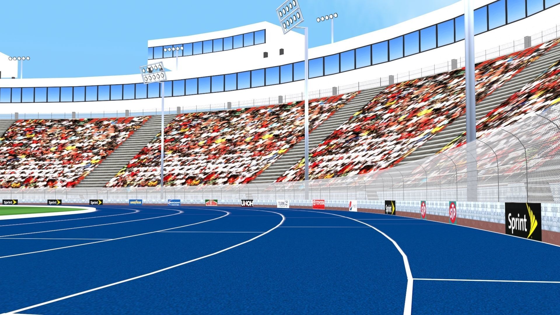 Athletics Track Stadium 3D Model Low-poly 3D model_5
