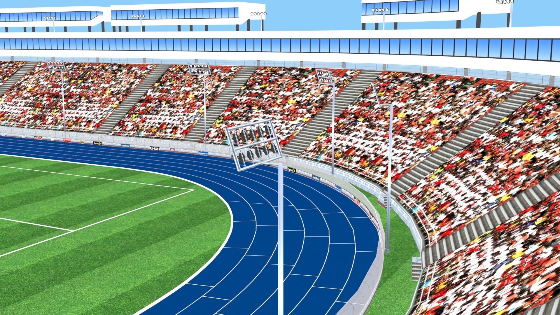 Athletics Track Stadium 3D Model Low-poly 3D model_8
