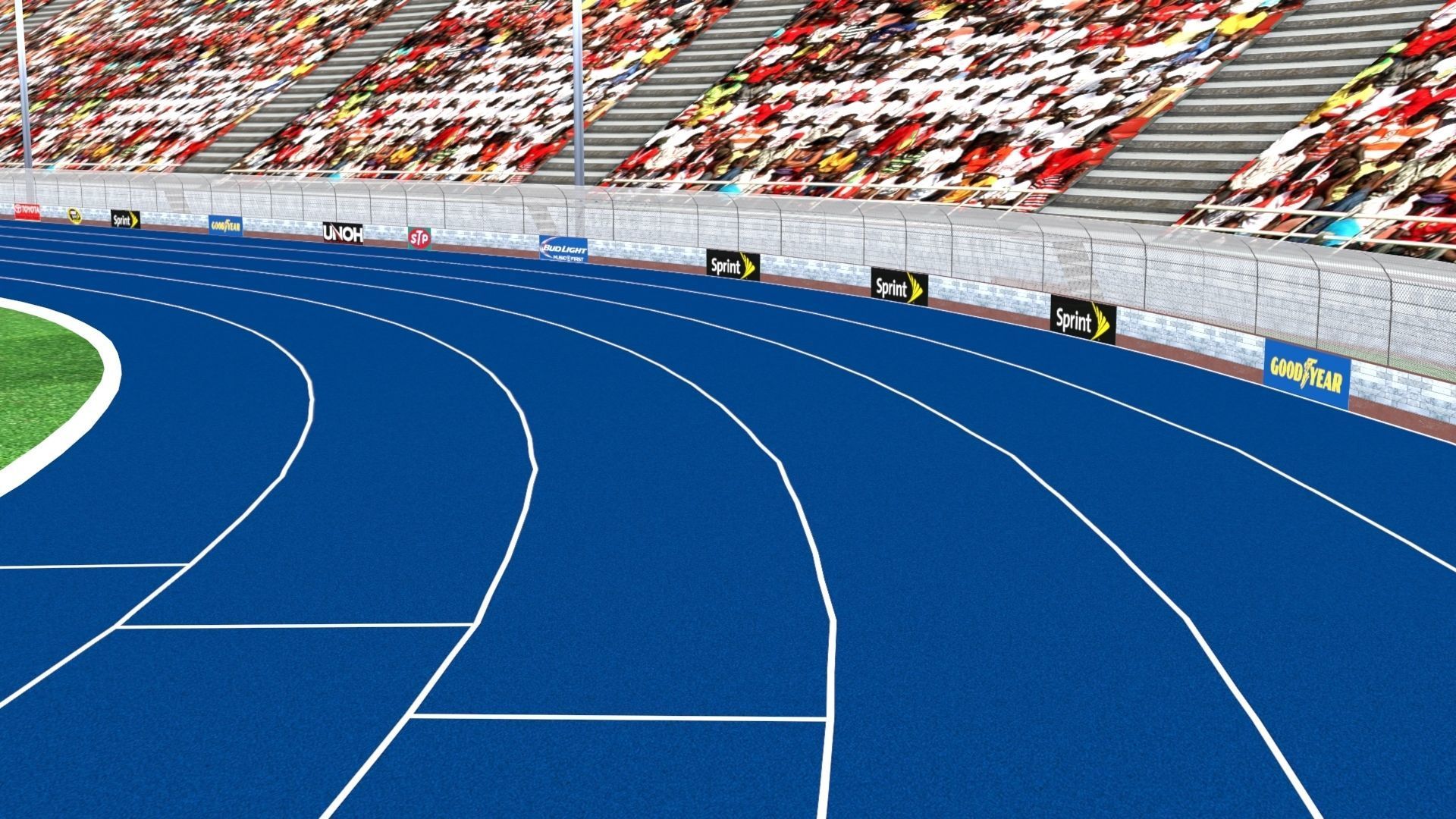 Athletics Track Stadium 3D Model Low-poly 3D model_10