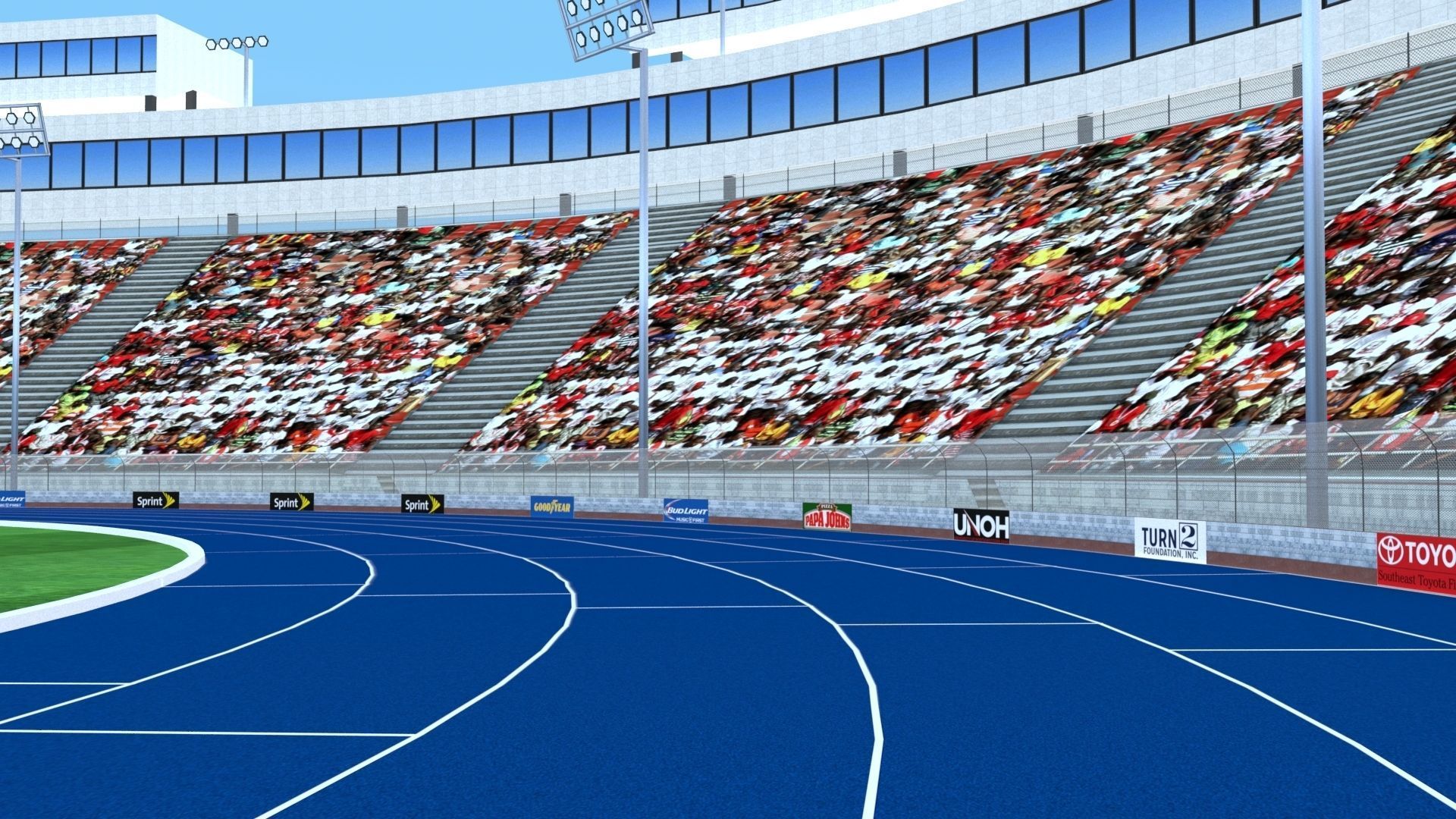 Athletics Track Stadium 3D Model Low-poly 3D model_24