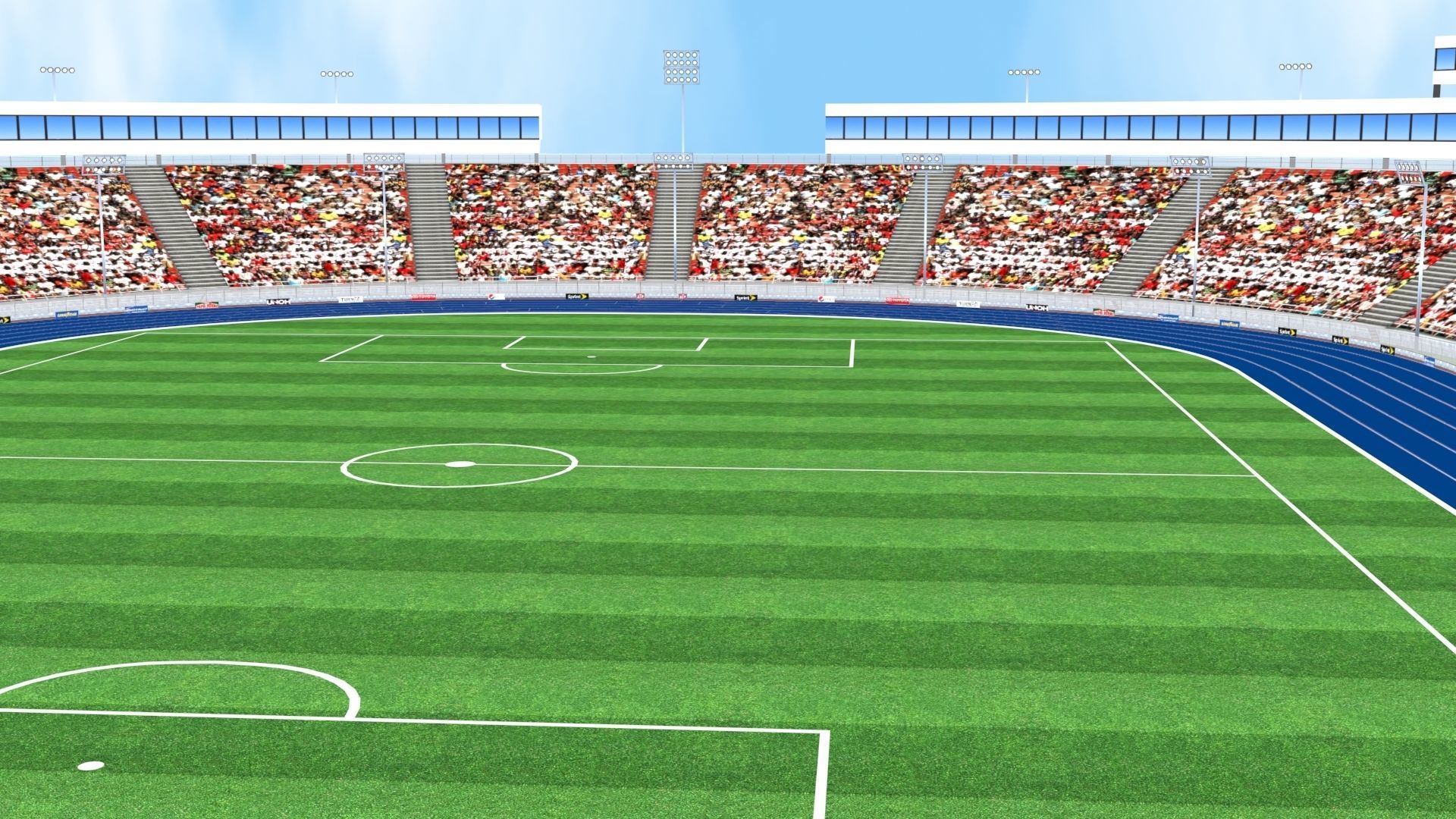 Athletics Track Stadium 3D Model Low-poly 3D model_13