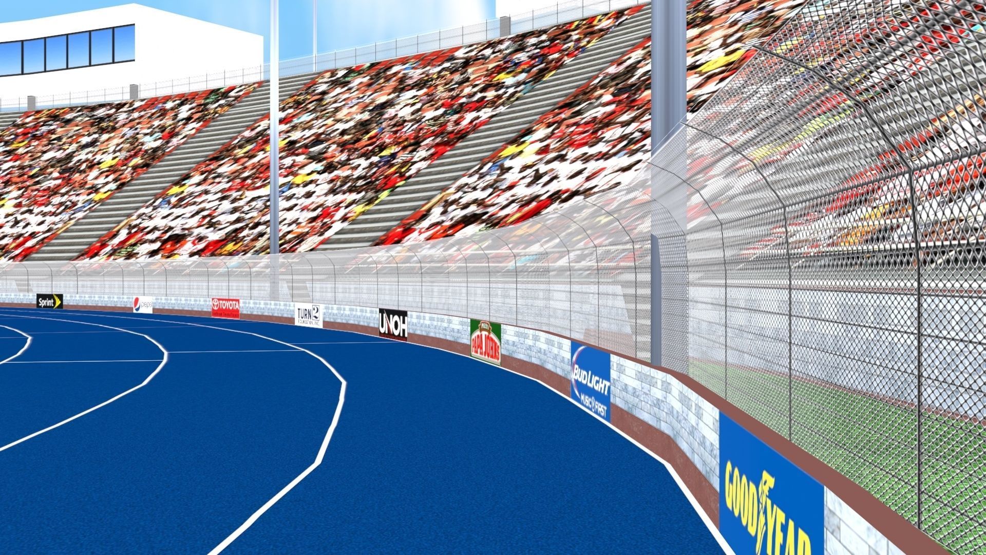 Athletics Track Stadium 3D Model Low-poly 3D model_3