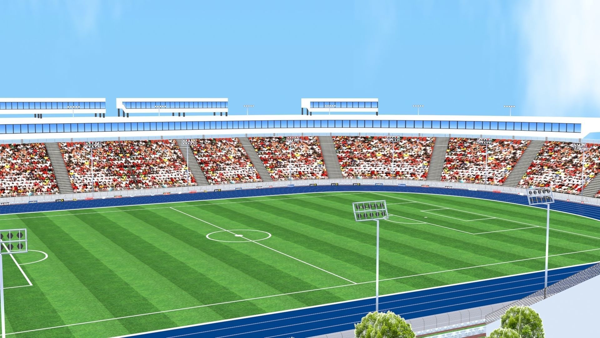 Athletics Track Stadium 3D Model Low-poly 3D model_12