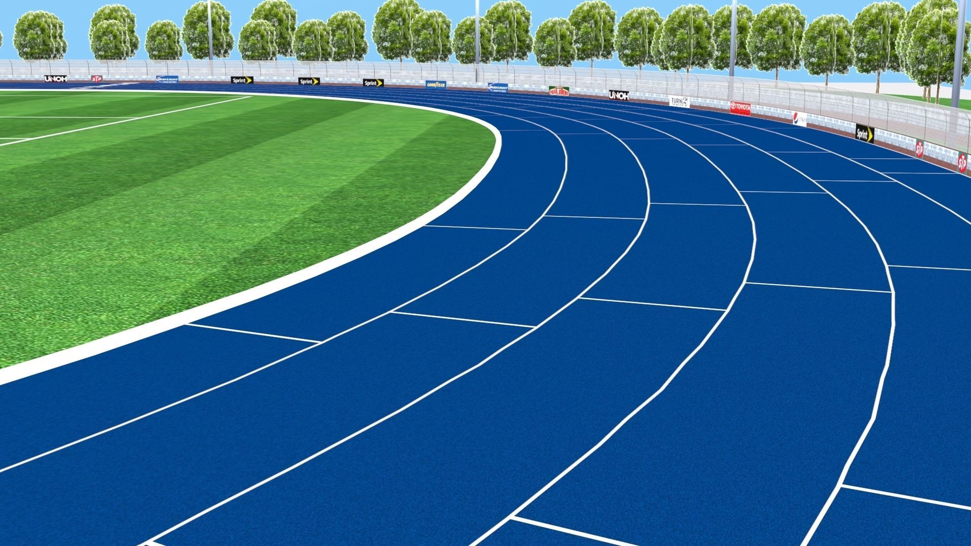 Athletics Track Stadium 3D Model Low-poly 3D model_16
