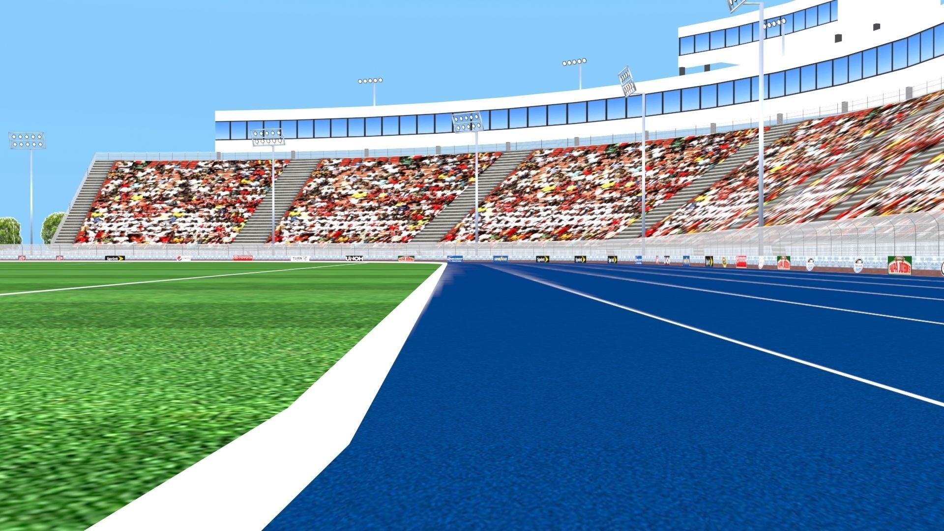 Athletics Track Stadium 3D Model Low-poly 3D model_11