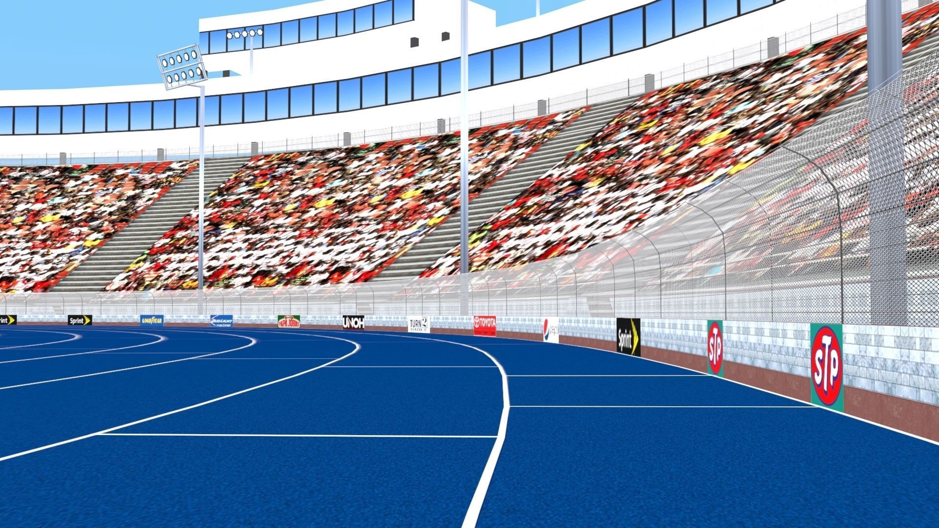 Athletics Track Stadium 3D Model Low-poly 3D model_6