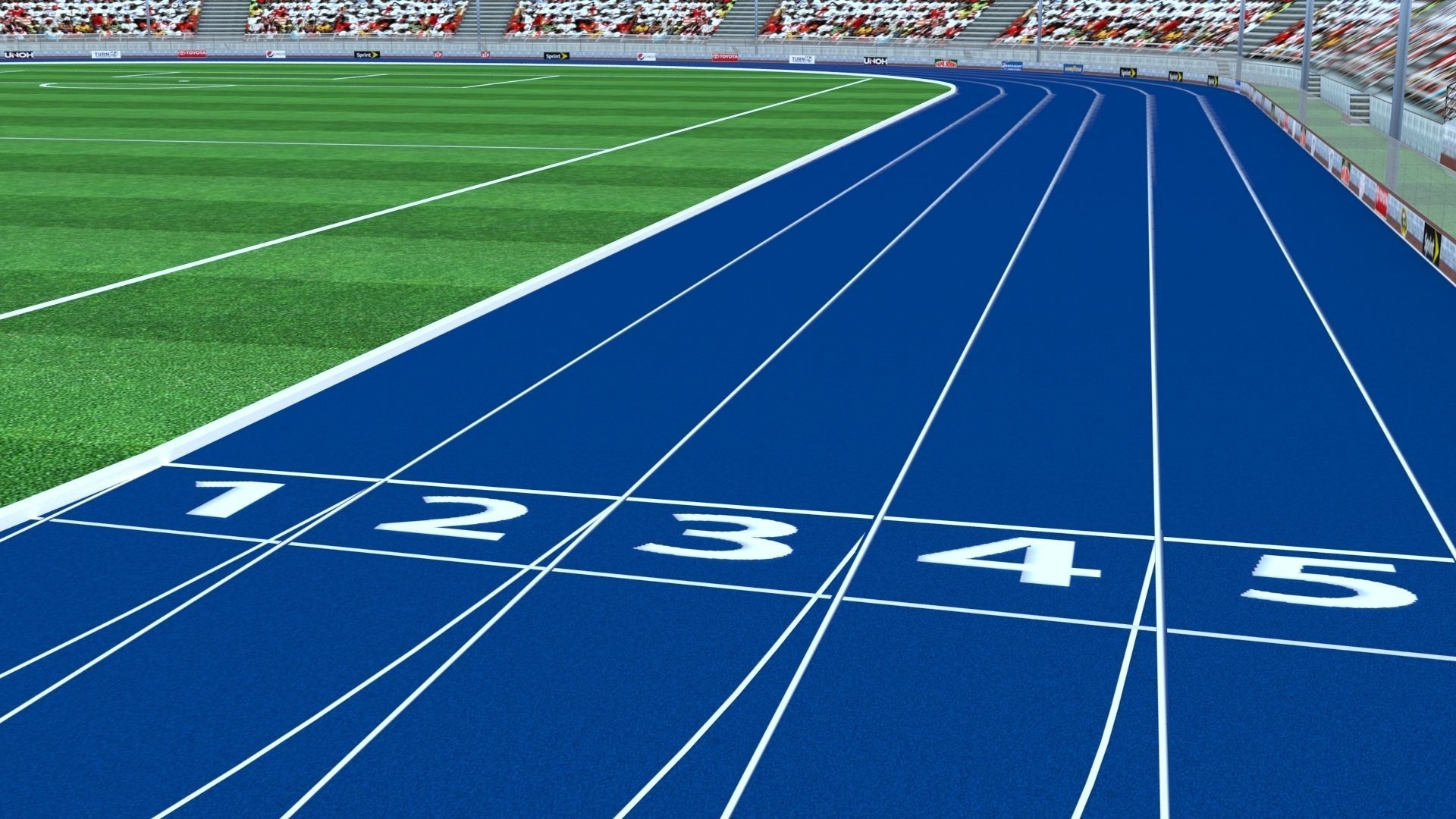 Athletics Track Stadium 3D Model Low-poly 3D model_9