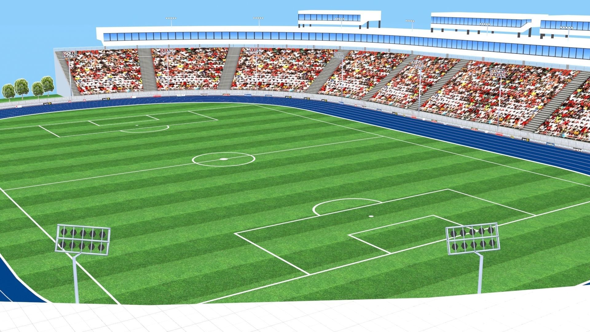 Athletics Track Stadium 3D Model Low-poly 3D model_19