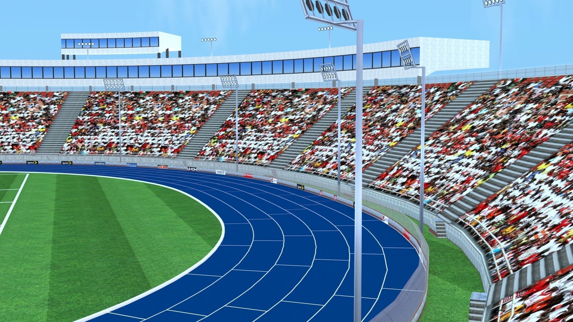 Athletics Track Stadium 3D Model Low-poly 3D model_22