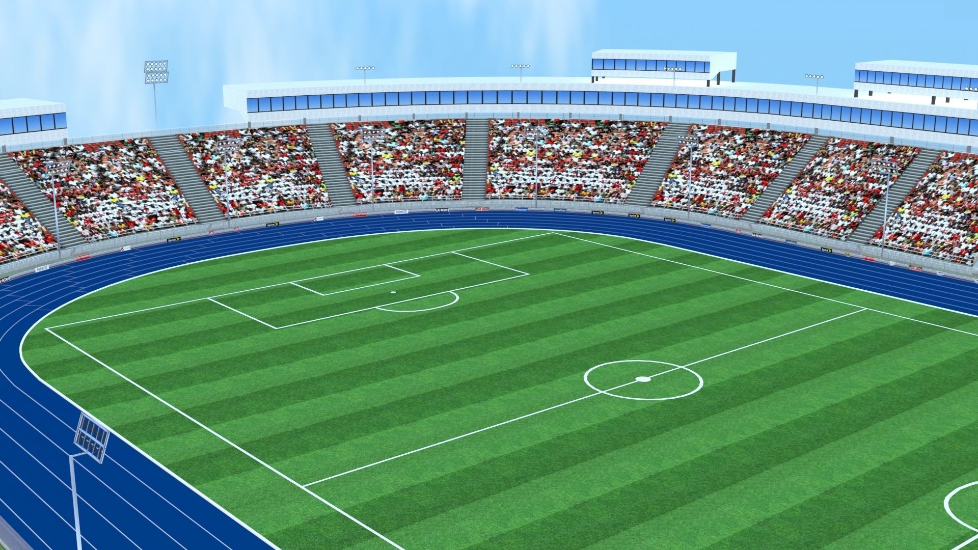 Athletics Track Stadium 3D Model Low-poly 3D model_27