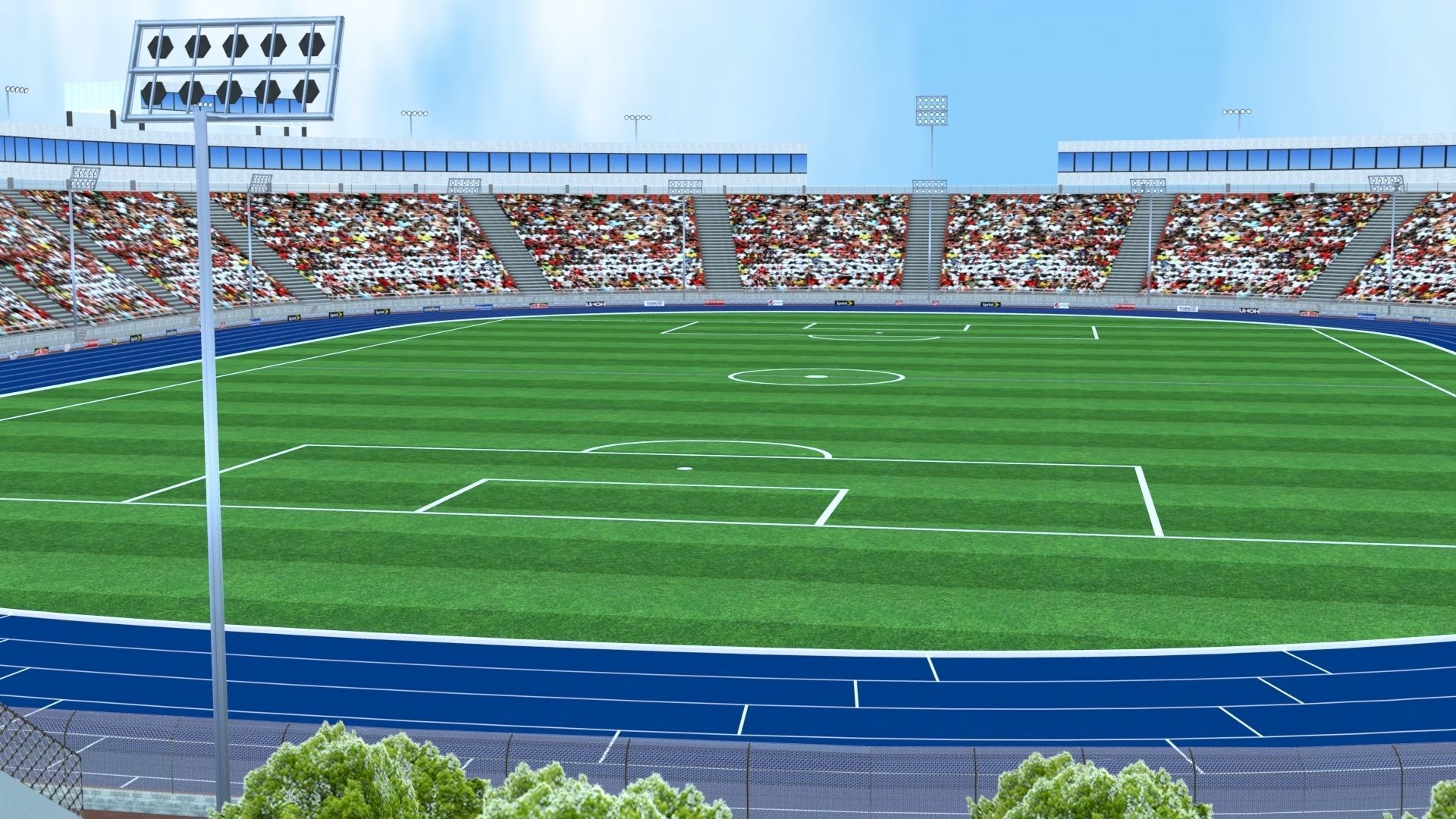 Athletics Track Stadium 3D Model Low-poly 3D model_26