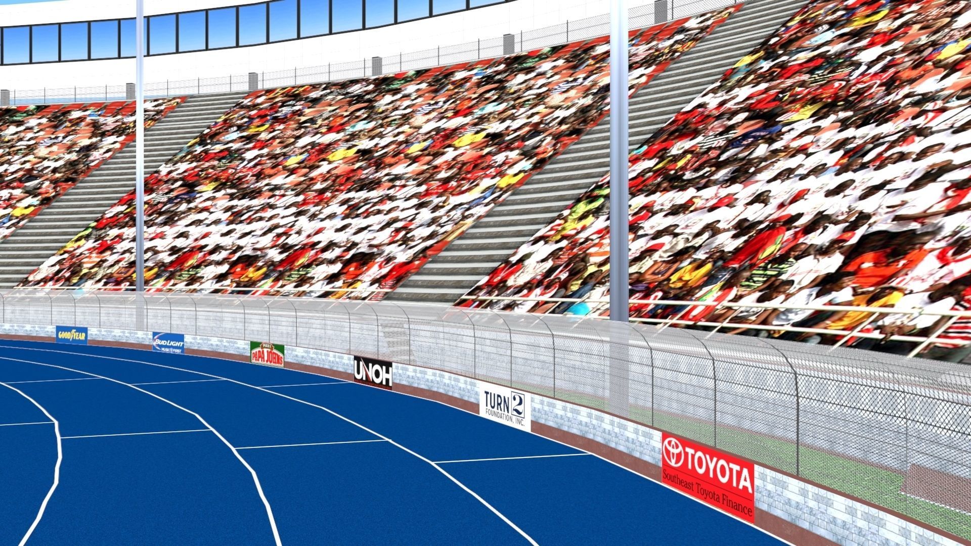 Athletics Track Stadium 3D Model Low-poly 3D model_7