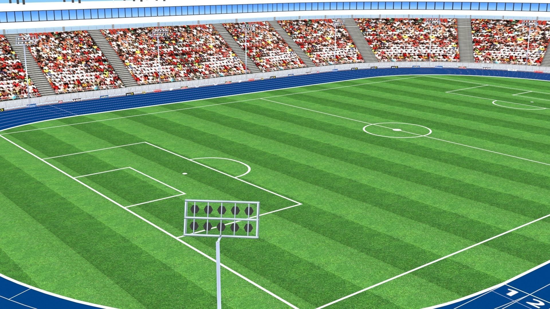 Athletics Track Stadium 3D Model Low-poly 3D model_21