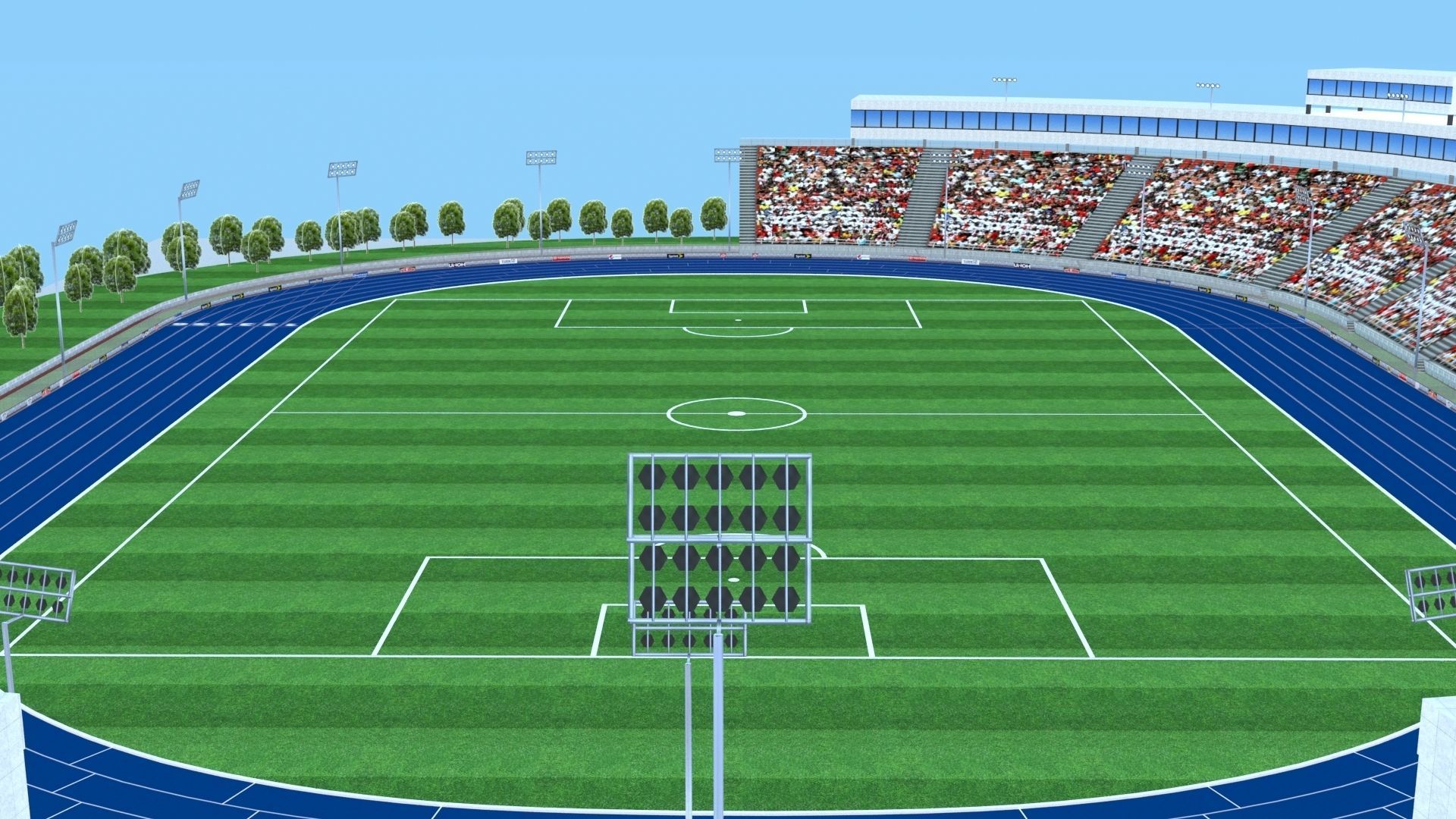 Athletics Track Stadium 3D Model Low-poly 3D model_25