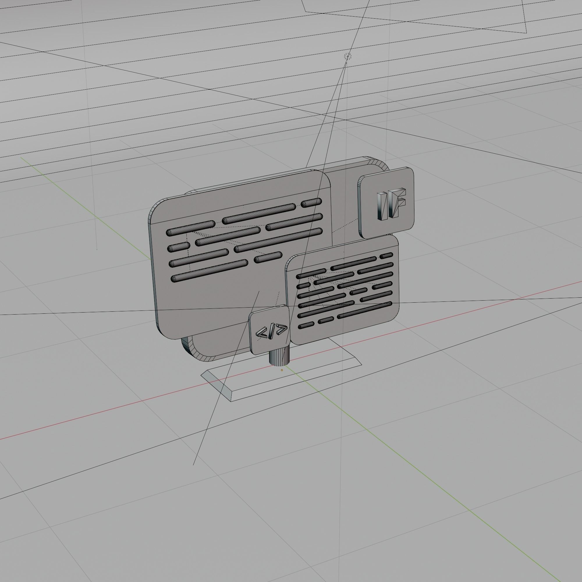 3D Illustration computer with coding task for UI or UX Design 3D model_3