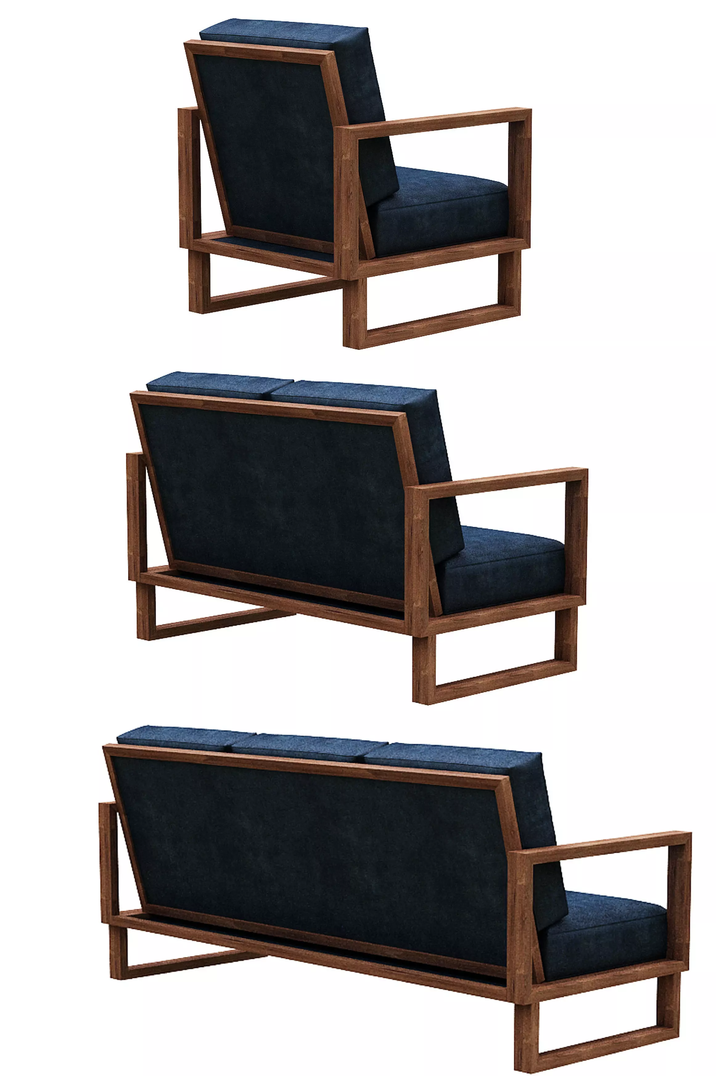 Sofa Colection 01 Low-poly 3D model_0