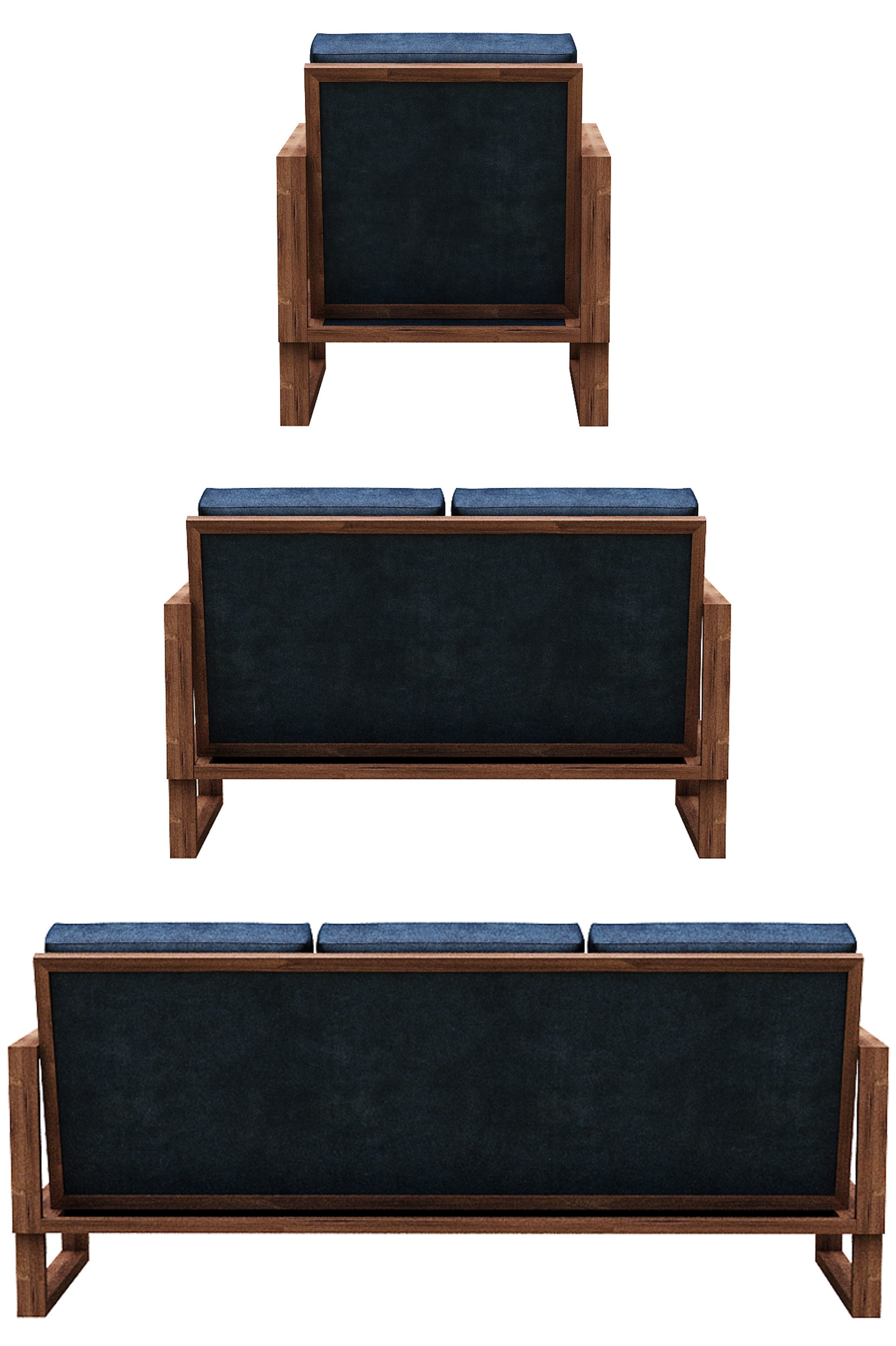 Sofa Colection 01 Low-poly 3D model_3