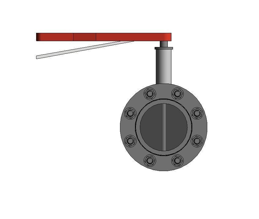 U-PVC BUTTERFLY VALVE - Auto size- Size - 50mm-250mm 3D print model_2