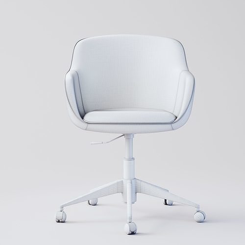 Office chair Low-poly 3D model 4