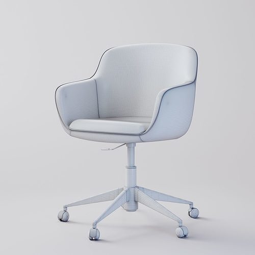 Office chair Low-poly 3D model 7