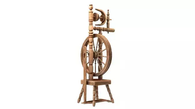 Spinning wheel Low-poly 3D model