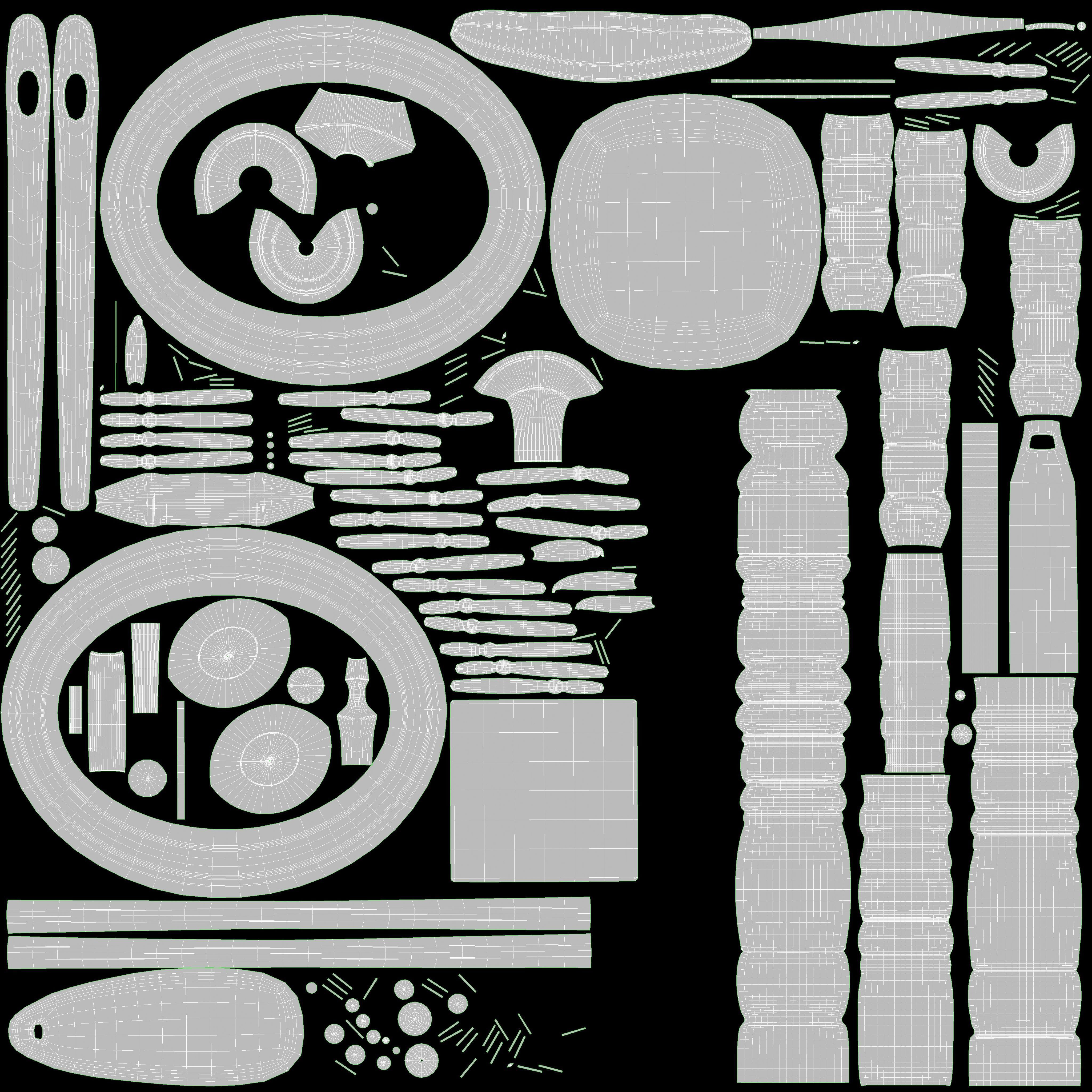 Spinning wheel Low-poly 3D model_28