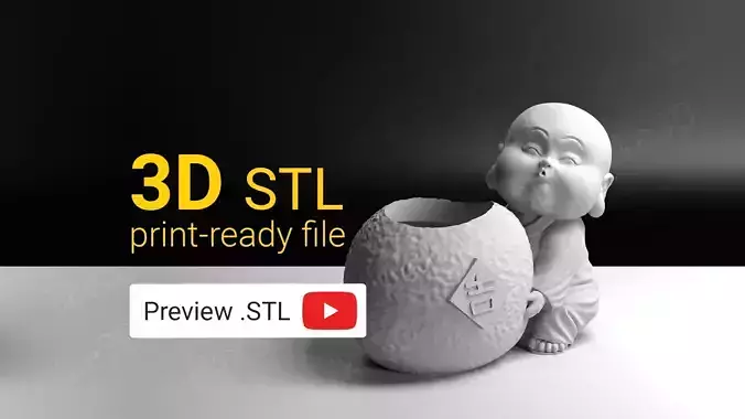 Buddha asian baby figurine 3D print model
