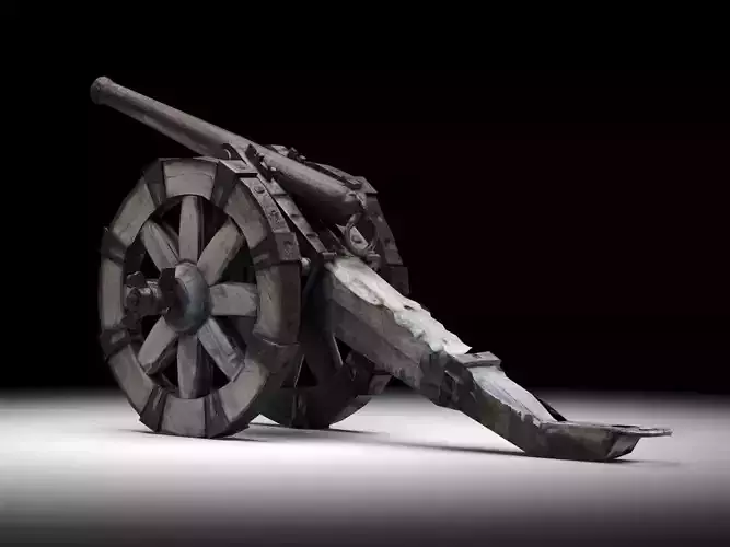 Napoleonic cannon Low-poly 3D model