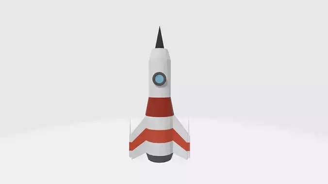 Free rocket for low poly game  Free low-poly 3D model