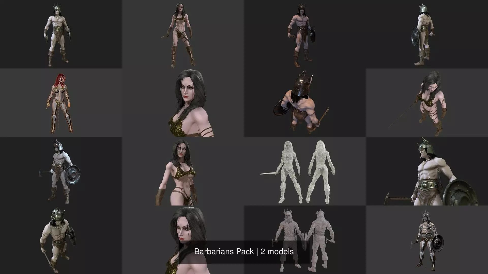 Barbarians Pack 3D Model Collection_3