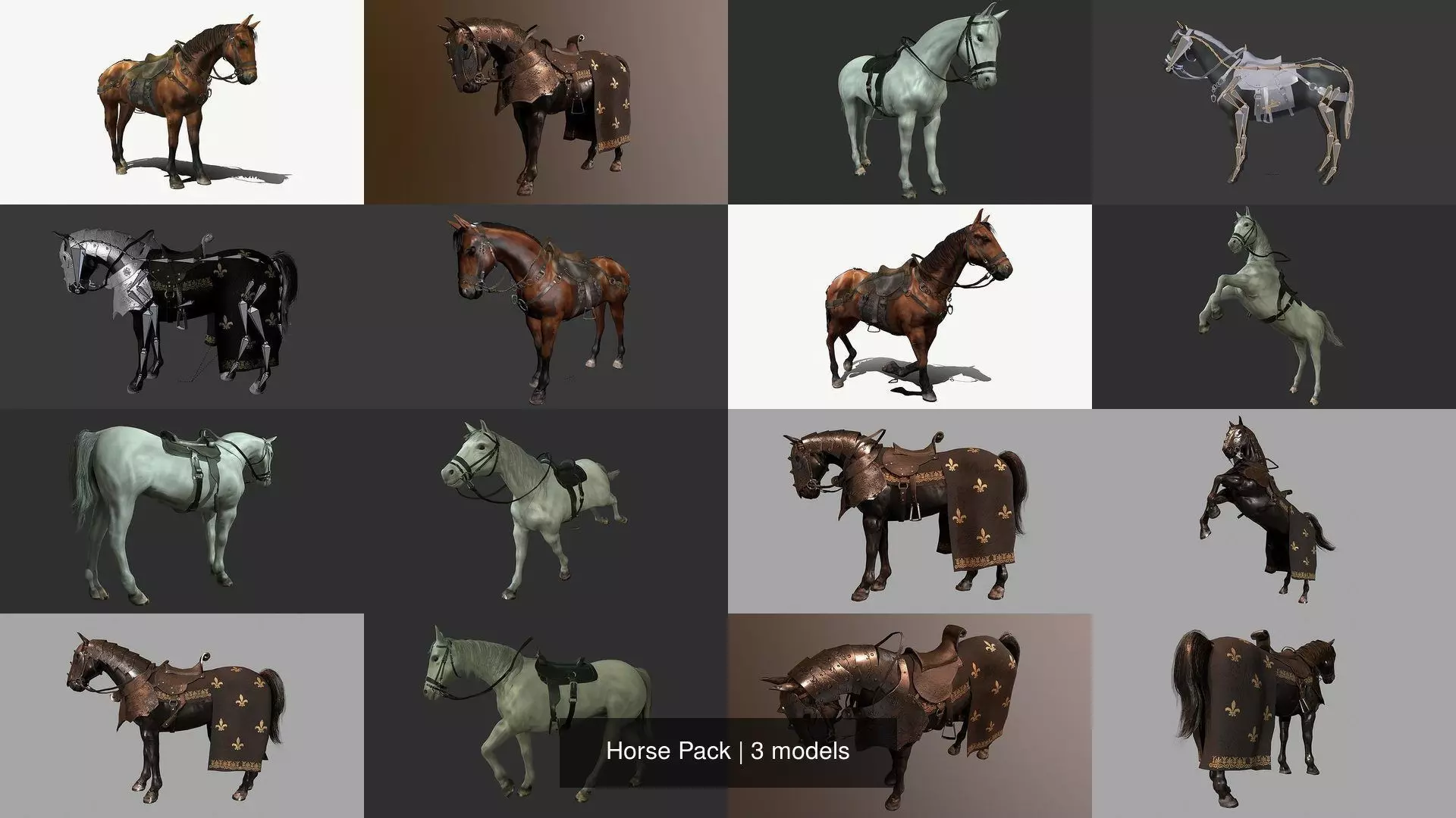 Horse Pack 3D Model Collection_0