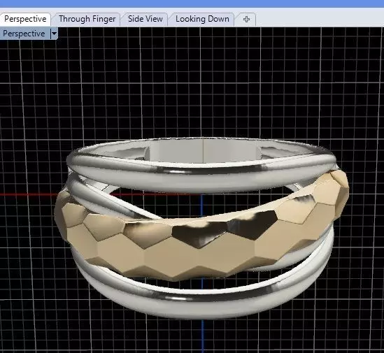 facet ring 3D print model_0