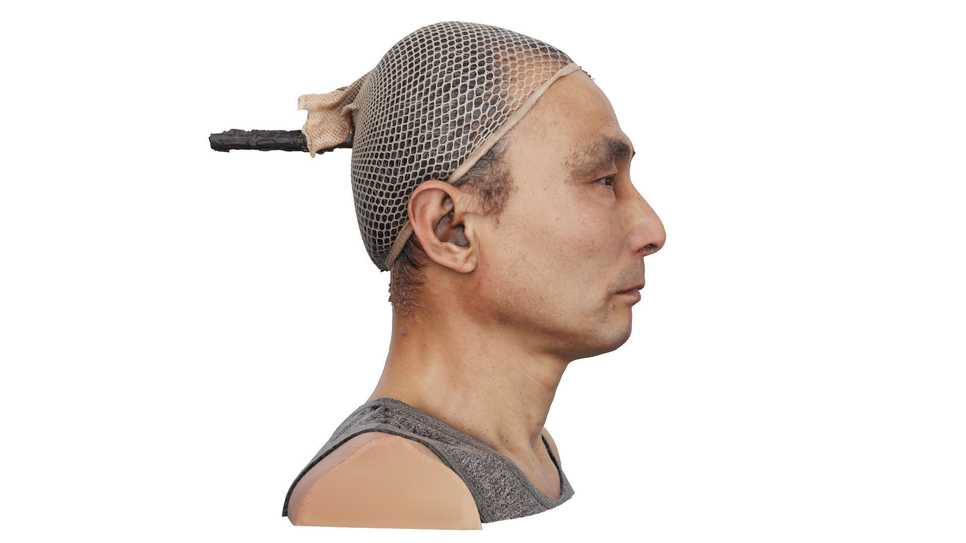 Raw 3D Head Scan Hitarashi Hachigoro 3D model_3