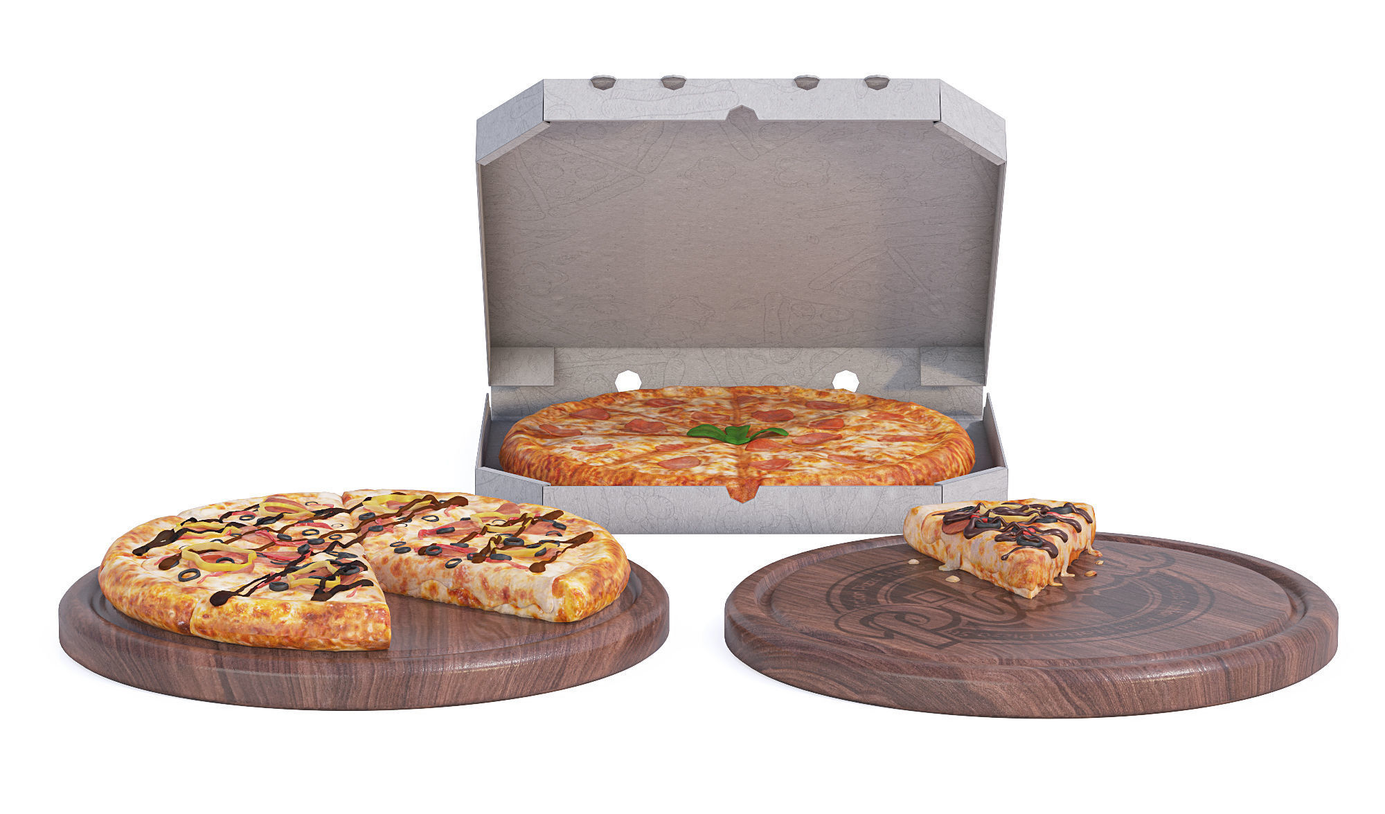 Italian Pizza Set 3D model_9
