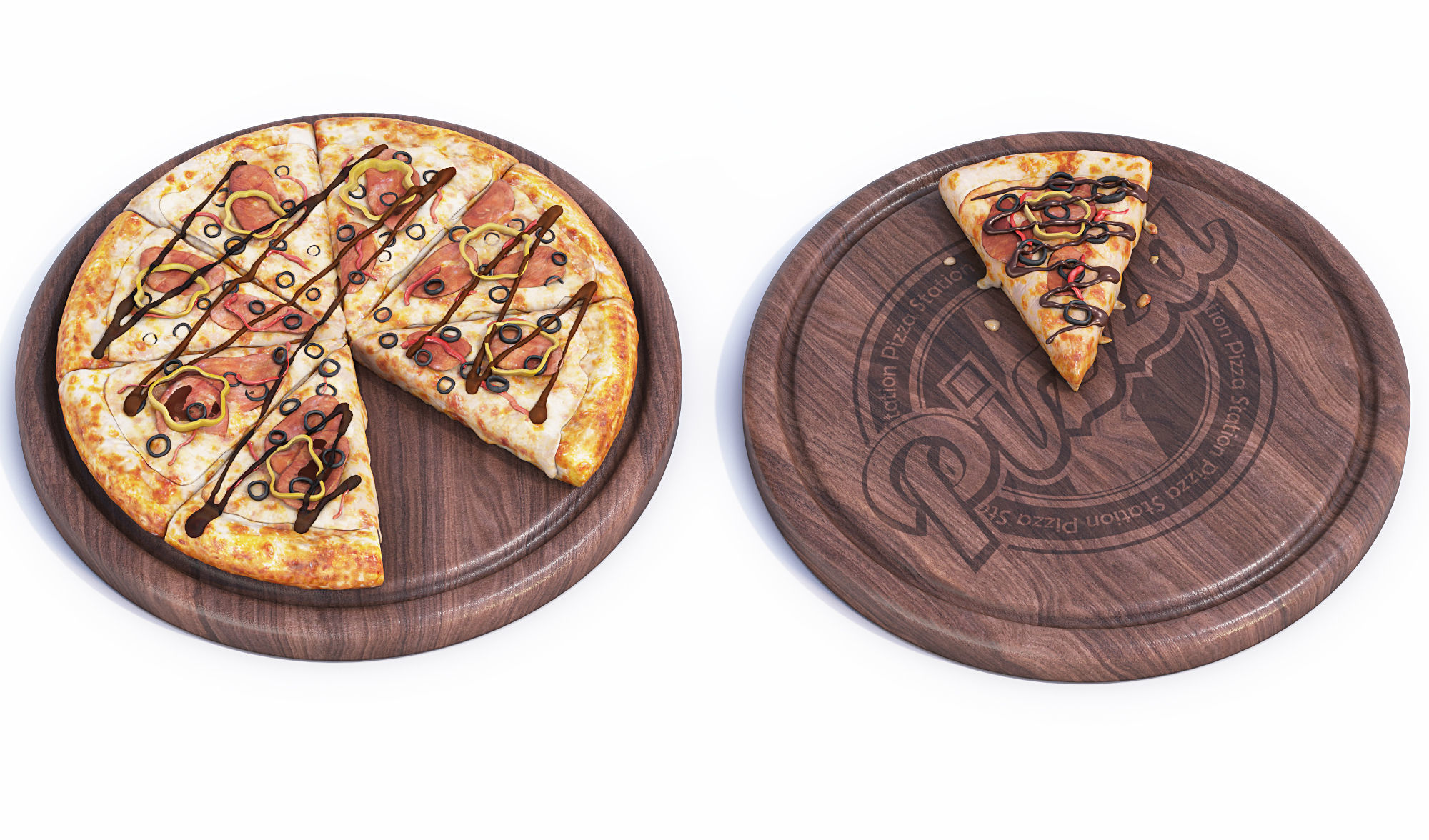 Italian Pizza Set 3D model_10