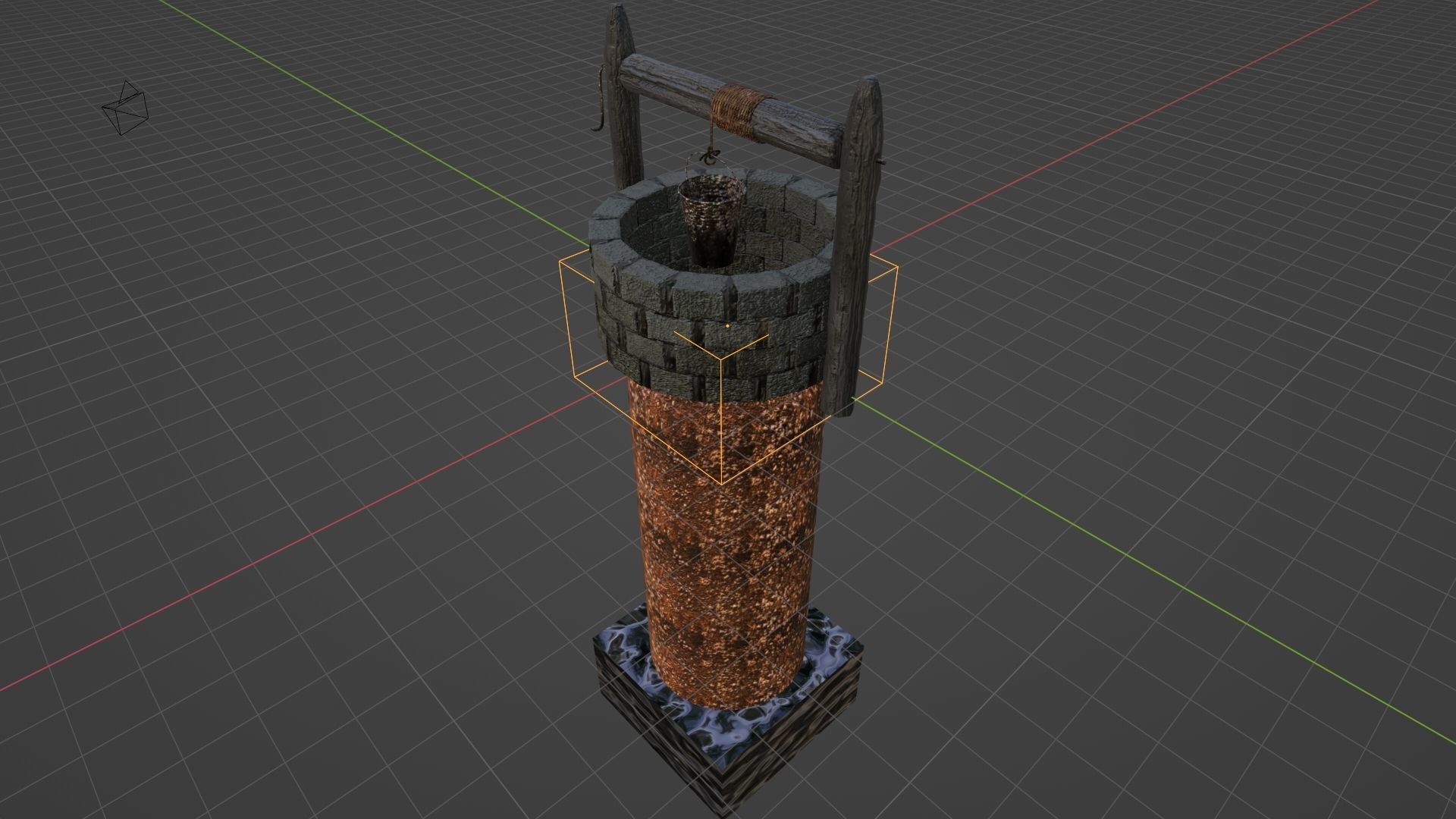 Old Stone Well of Water 3D model_5