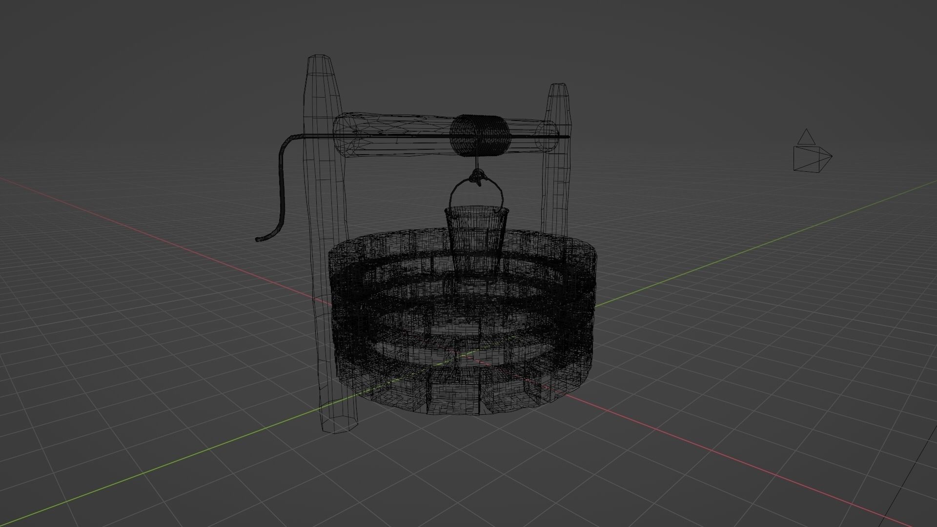 Old Stone Well of Water 3D model_4