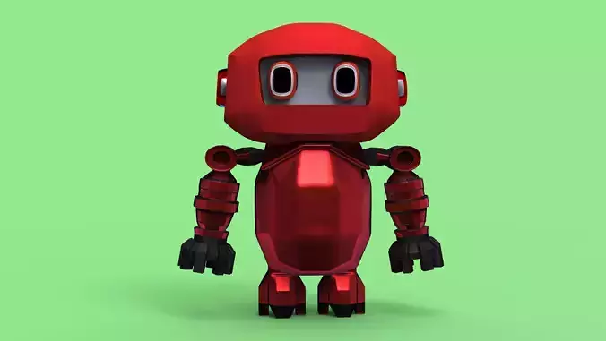 Cute red robot