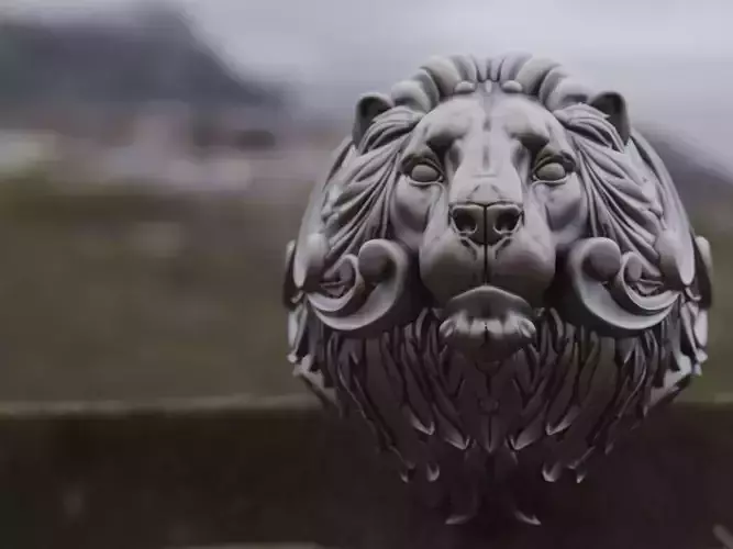 Lion ring Baroque style 3D print model