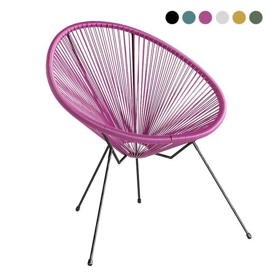 Acapulco oval chair with four legs 3D model_1
