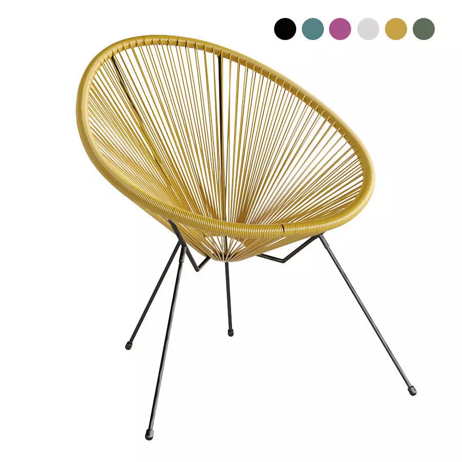 Acapulco oval chair with four legs 3D model_0