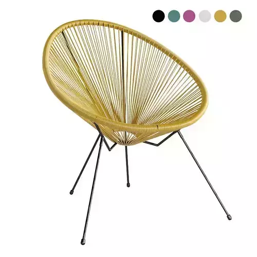 Acapulco oval chair with four legs 3D model