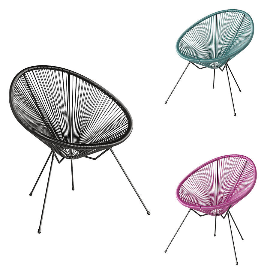 Acapulco oval chair with four legs 3D model_8