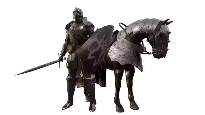 Knight and Horse 3D Model Collection