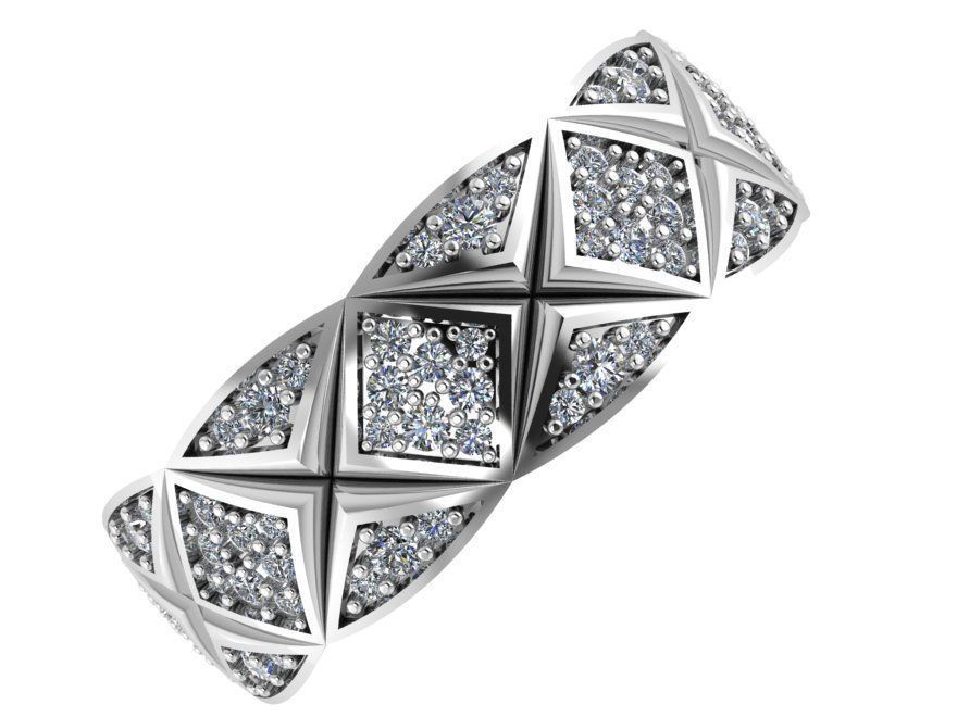 Rhombus Texture Ring 0772 3D print model_3