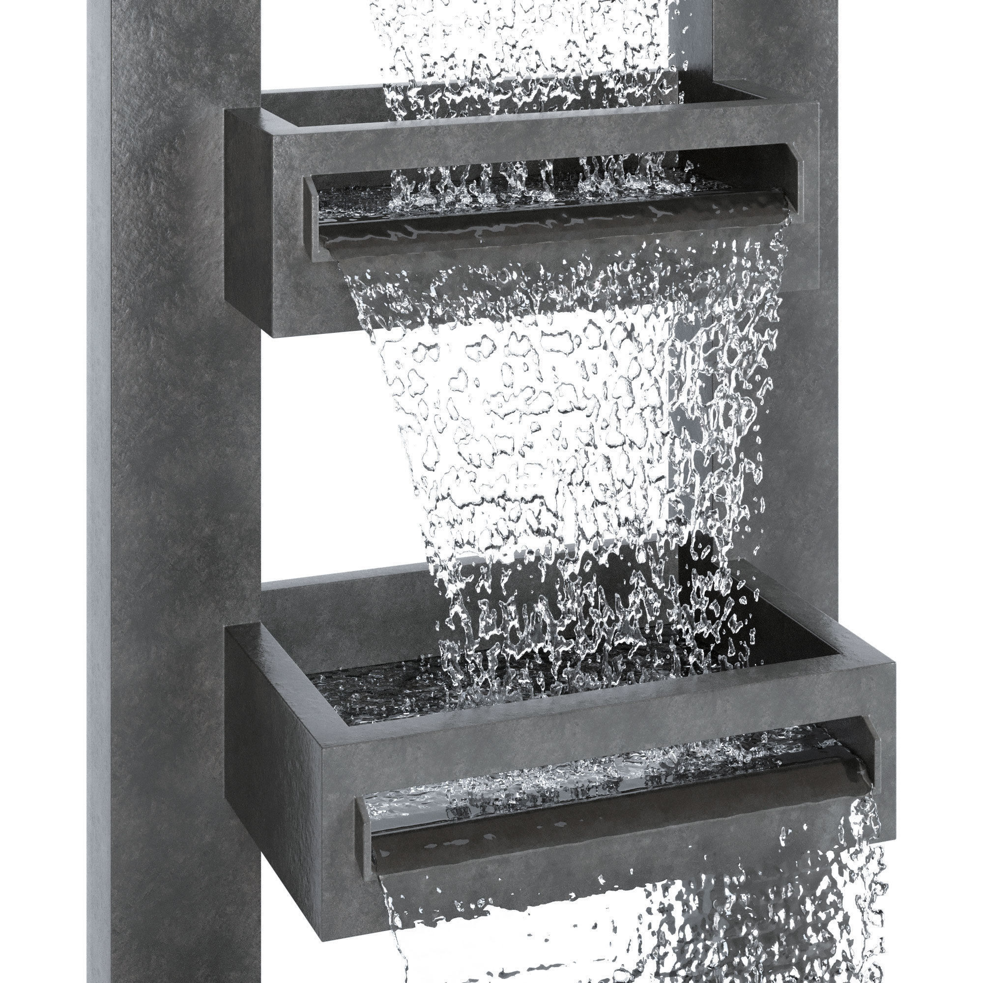 Georgetown Metal Tiered Waterfall Fountain 3D model_1