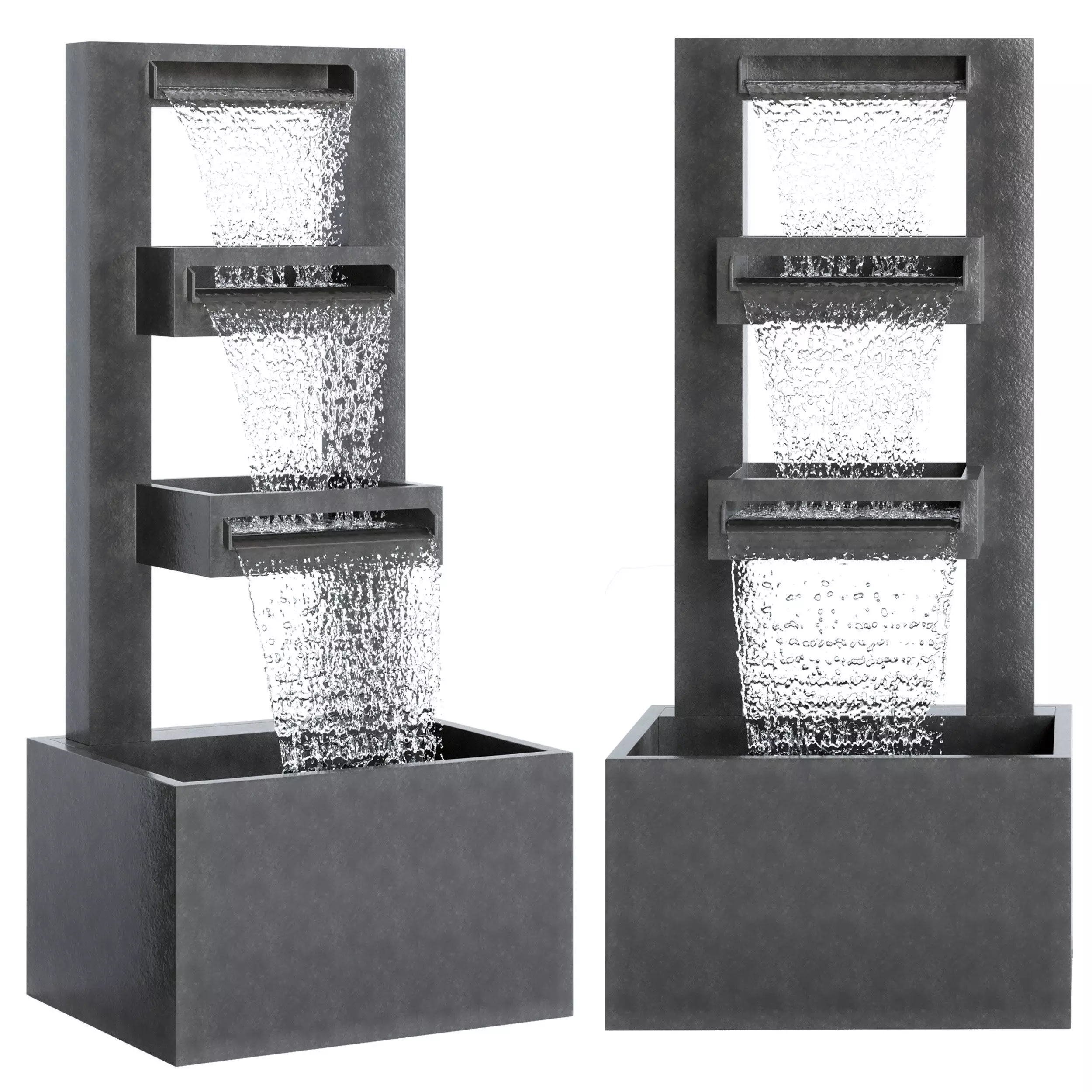 Georgetown Metal Tiered Waterfall Fountain 3D model_0