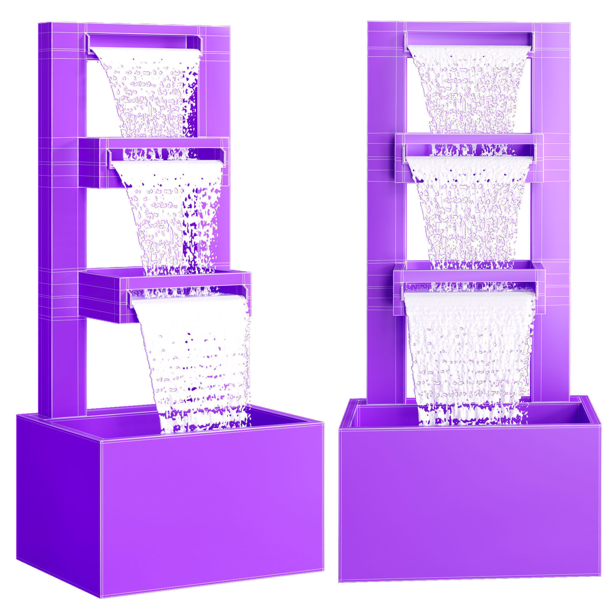 Georgetown Metal Tiered Waterfall Fountain 3D model_2