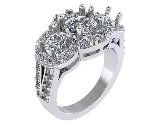 Round Halo Diamond Ring 0782